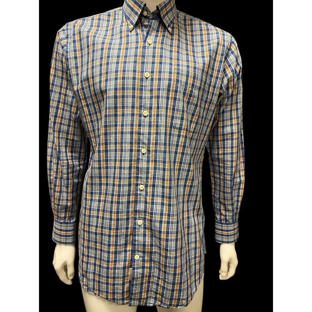 Peter Millar Button Down Shirt Mens M Plaid Casual
